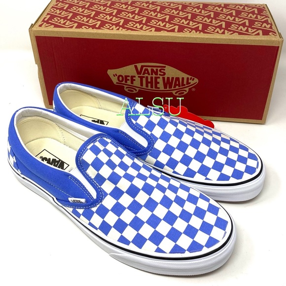 VANS Classic Slip On Checkerboard Blue Women’s - Picture 7 of 8